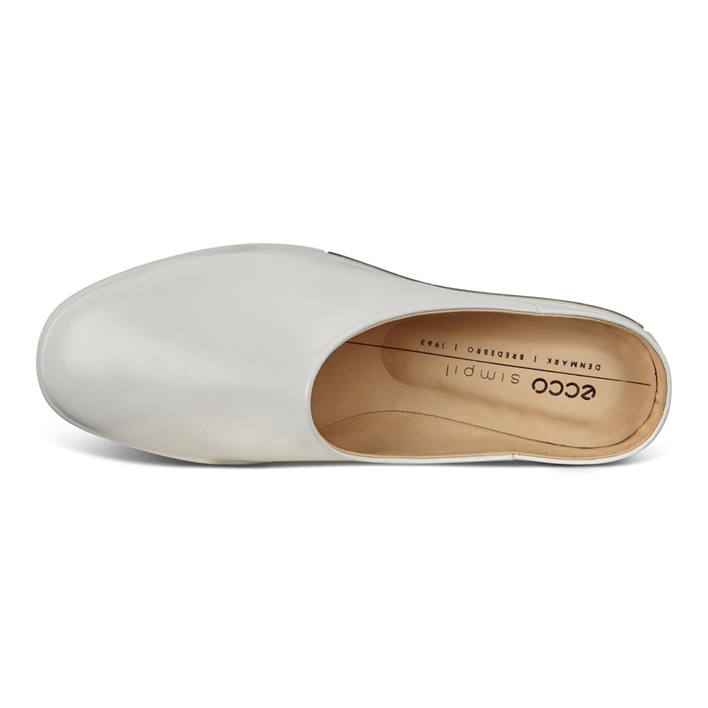 ECCO Womens Ballerinas White - Simpil Ii Mules - EKL-487963